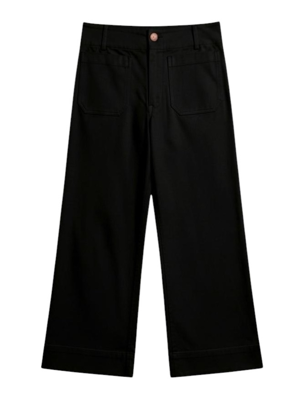 Maeve Colette Magic Fabric Cropped Wide Leg Pants NWT Black Size 28